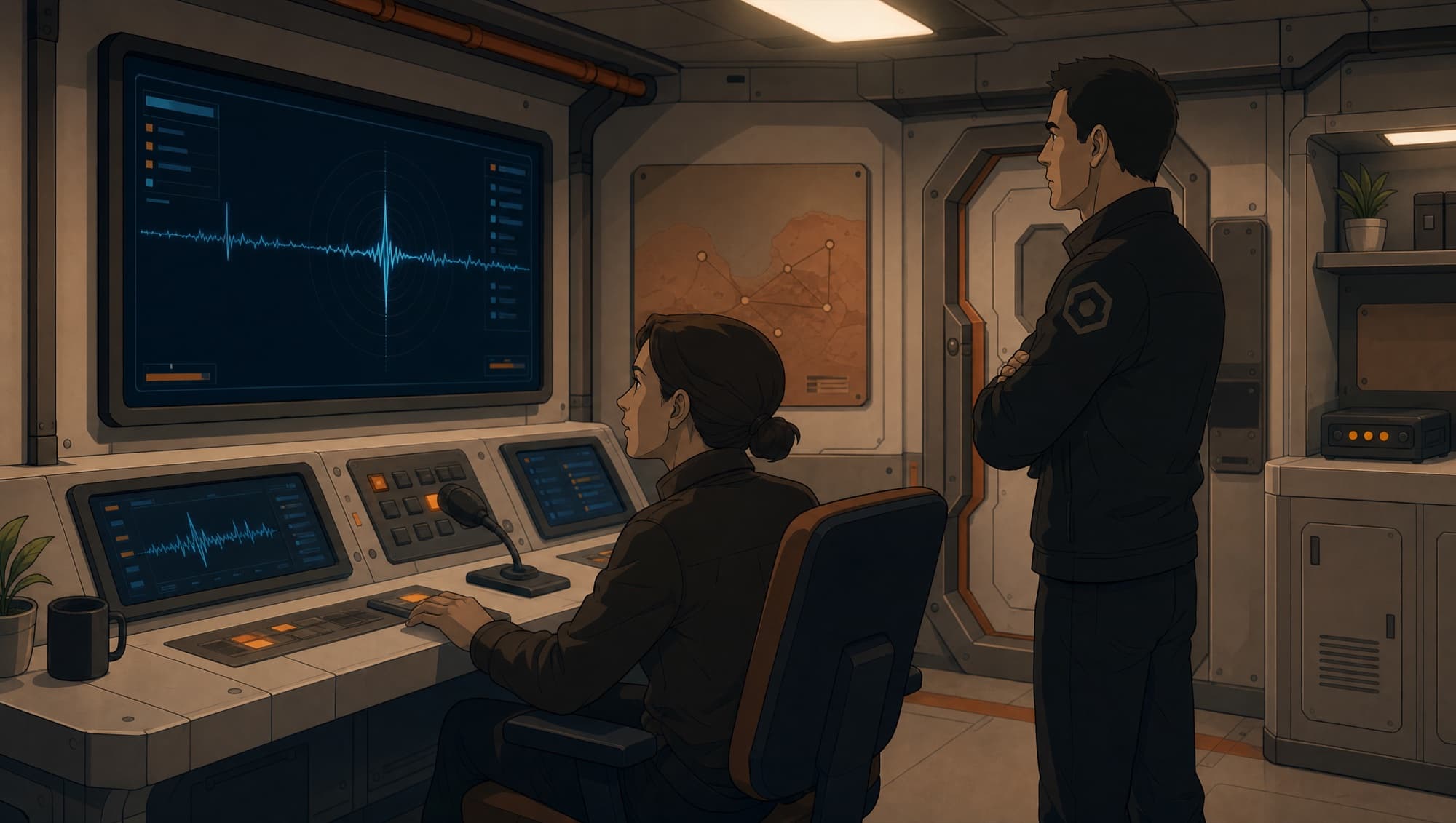 Explorer 233 personnel inside the Mars settlement